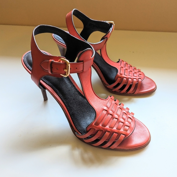 COACH Red Izzy Stiletto Heels - Picture 2 of 11